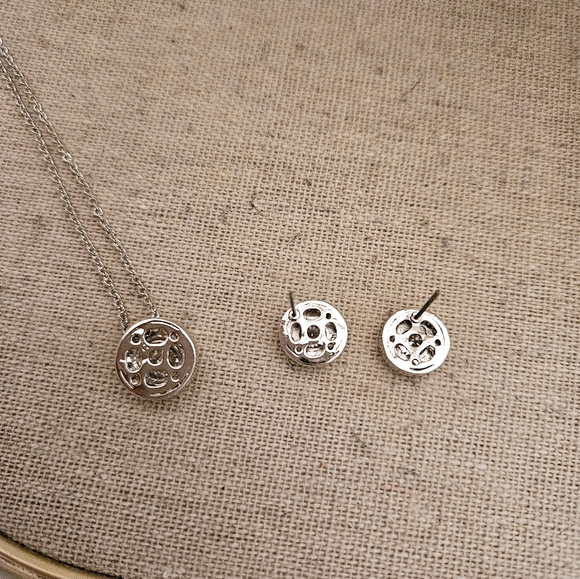 4/$20 NWOT Necklace and Earrings Set Silver Tone & Rhinestones - Picture 3 of 4